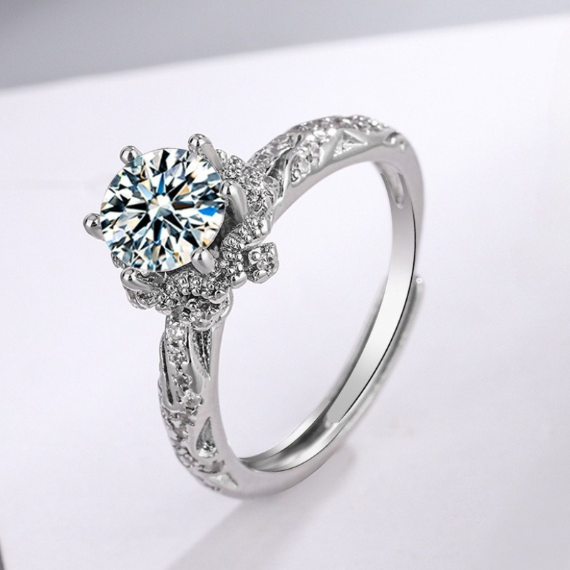Statement Cocktail Ring - Nieuwe 925 Sterling Zilveren Ring Moissanite