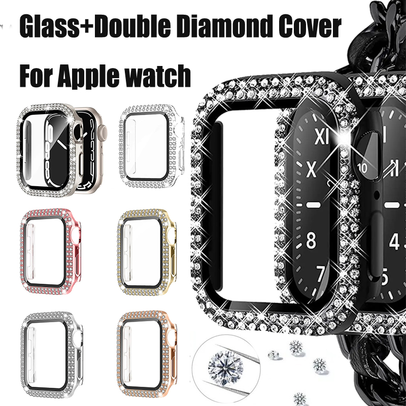 Jewelry Smart Watches - Glas + Diamant Cover Voor Apple