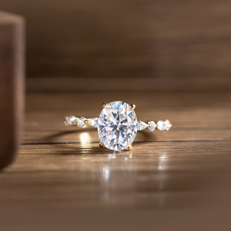 Statement Cocktail Ring - Elegante ovale 1ct 2ct 3ct Moissanite