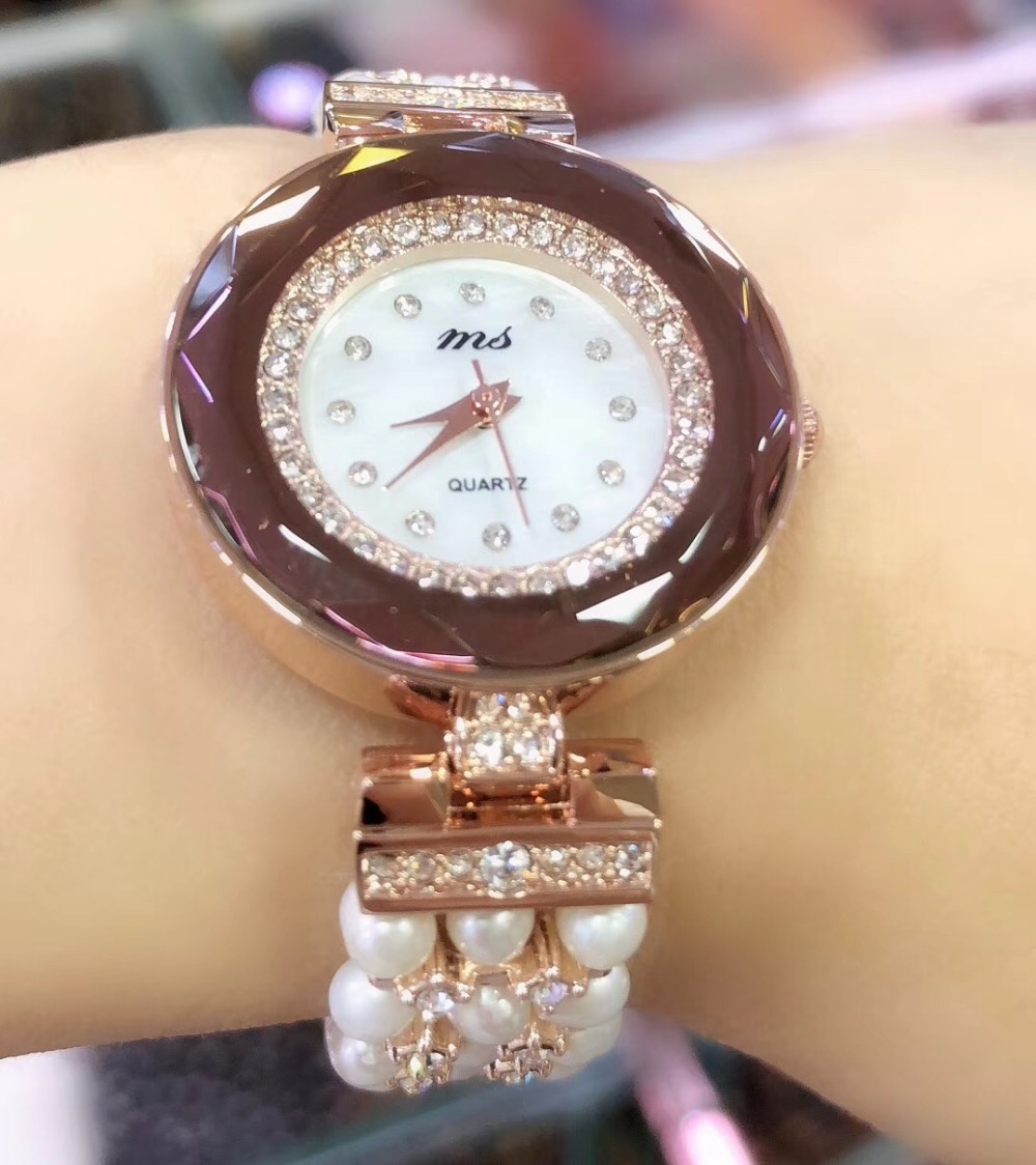 Fine Jewelry Watches Women - Natuurlijke Zoetwaterparels Kralen Armband & Waterdicht