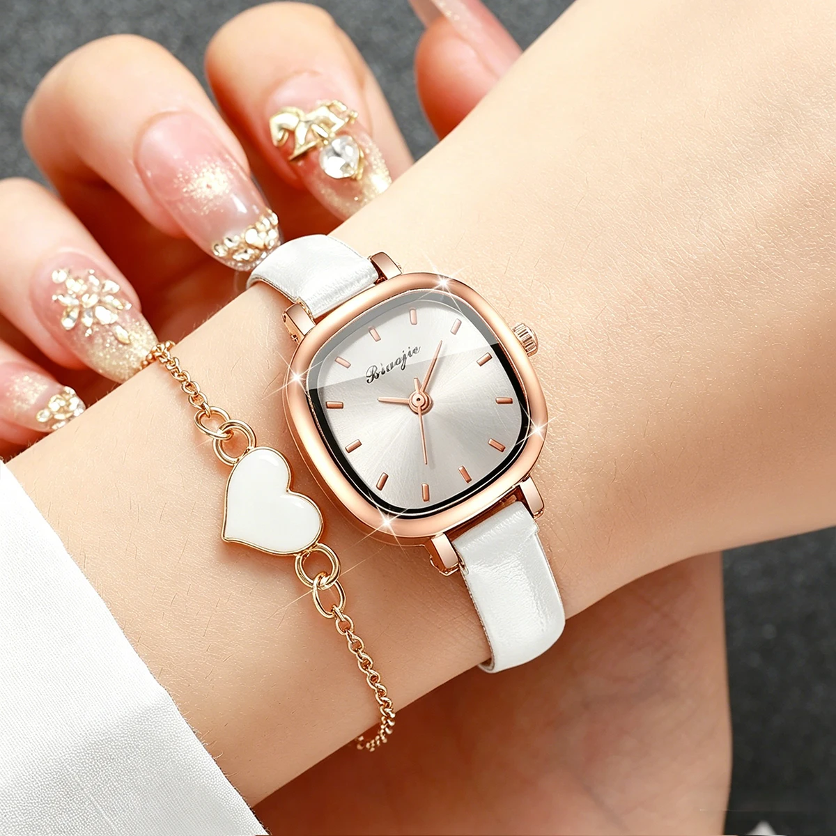 5PCS Fashion Square Dial Vrouw - Fine Jewelry Watches Women recensie en prijs