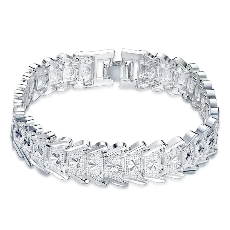 Zilveren gegraveerde schakelar - Fine Jewelry Watches Women recensie en prijs
